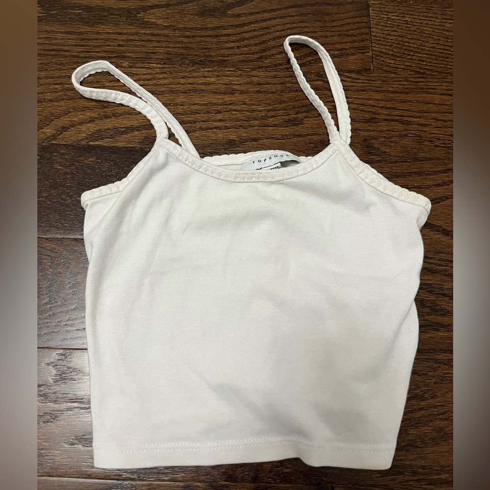 TopShop- plain cropped white tank/cami